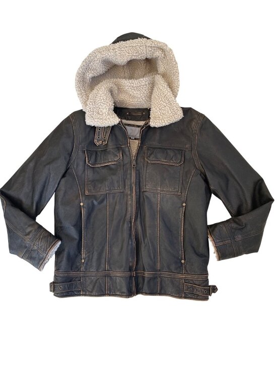 Wilson's Leather Jackets & Blazers - Wilson's Leather 100% Amelia Earhart Aviator Bomber Jacket Large Faux Fur